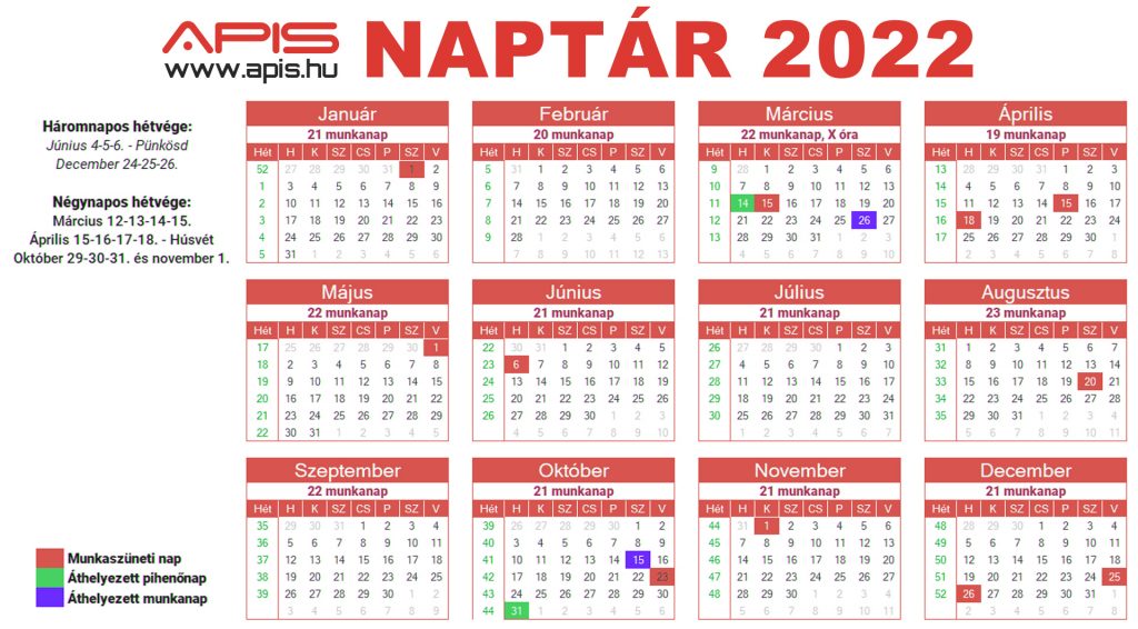 Naptár 2022